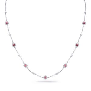 White Gold Ruby & Diamond Necklace White Gold Ruby & Diamond Necklace