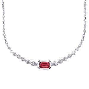 White Gold Ruby & Diamond Necklace White Gold Ruby & Diamond Necklace