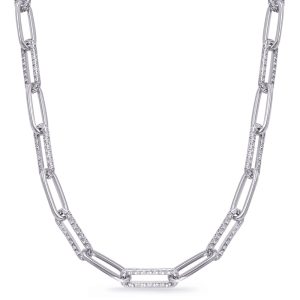White Gold Diamond Paper Clip White Gold Diamond Paper Clip