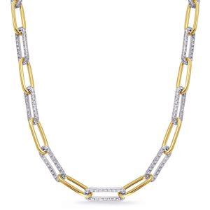 Yellow & White Gold Diamond Paper Clip Yellow & White Gold Diamond Paper Clip