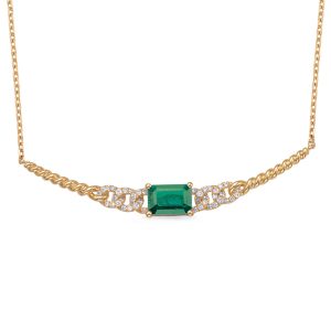 Yellow Gold Diamond & Emerald Necklace Yellow Gold Diamond & Emerald Necklace