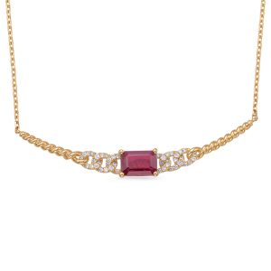 Yellow Gold Ruby & Diamond Necklace Yellow Gold Ruby & Diamond Necklace