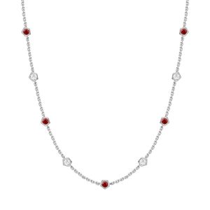 White Gold Ruby & Diamond Necklace White Gold Ruby & Diamond Necklace