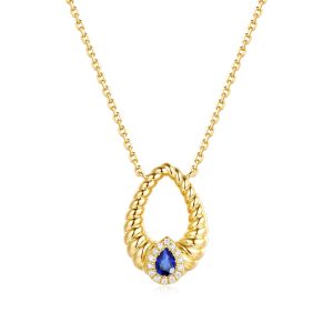 Yellow Gold Diamond & Sapphire Necklace Yellow Gold Diamond & Sapphire Necklace