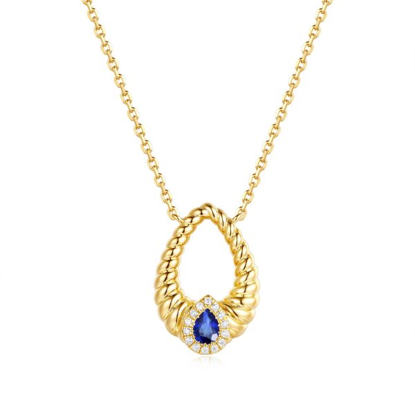 Yellow Gold Diamond  & Sapphire Necklace