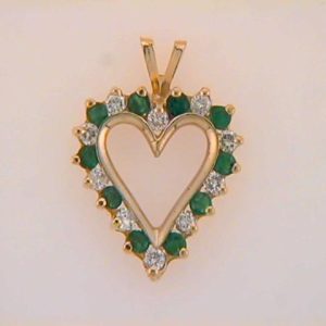 Emerald & Diamond Heart Emerald & Diamond Heart