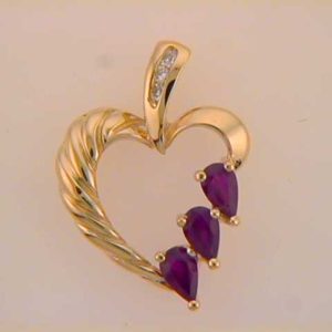 Ruby & Diamond Heart Pendant Ruby & Diamond Heart Pendant