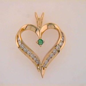 Emd./ Dia Heart Pendant Emd./ Dia Heart Pendant