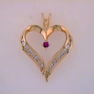 Ruby./ Dia Heart Pendant Ruby./ Dia Heart Pendant