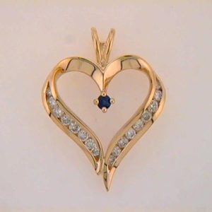 Sapp./ Dia Heart Pendant Sapp./ Dia Heart Pendant