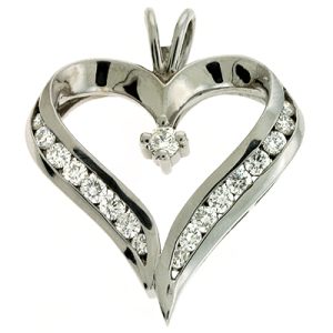 Channel Set Heart Pendant Channel Set Heart Pendant