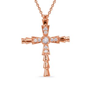 Rose Gold Diamond Cross Pendant Rose Gold Diamond Cross Pendant