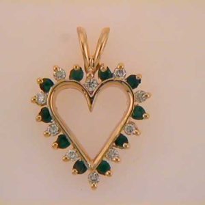 Emerald & Diamond Heart Pendant Emerald & Diamond Heart Pendant