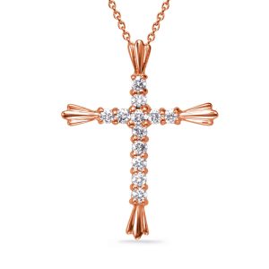 Rose Gold Diamond Cross Pendant Rose Gold Diamond Cross Pendant