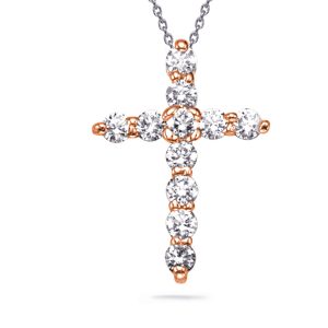 Rose Gold Diamond Cross Pendant Rose Gold Diamond Cross Pendant