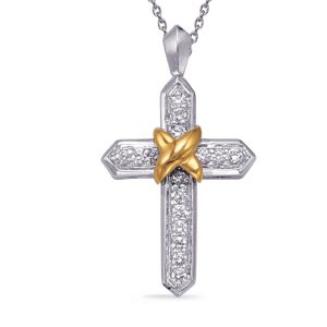 Two Tone Diamond Cross Two Tone Diamond Cross