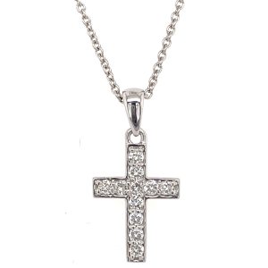 White Gold Diamond Cross Pendant White Gold Diamond Cross Pendant
