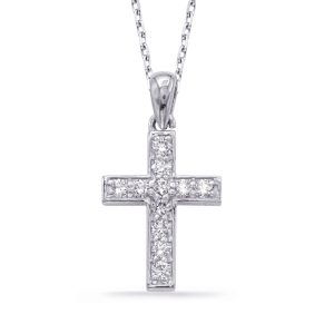 White Gold Diamond Cross Pendant White Gold Diamond Cross Pendant