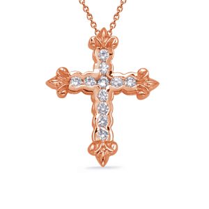 Rose Gold Diamond Cross Pendant Rose Gold Diamond Cross Pendant