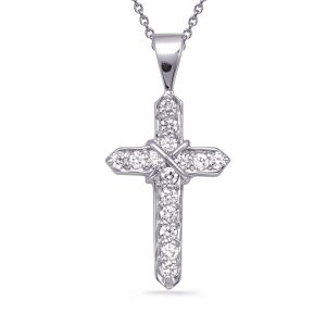 White Gold Diamond Cross Pendant White Gold Diamond Cross Pendant