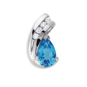 Blue Topaz & Diamond Pendant Blue Topaz & Diamond Pendant