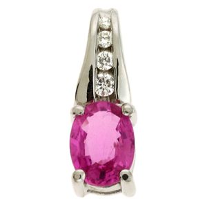 Pink Sapphire & Diamond Pendant Pink Sapphire & Diamond Pendant