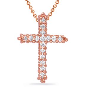 Rose Gold Diamond Cross Pendant Rose Gold Diamond Cross Pendant