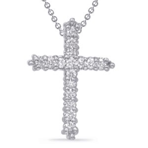 White Gold Diamond Cross Pendant White Gold Diamond Cross Pendant
