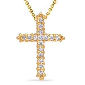 Yellow Gold Diamond Cross Pendant Yellow Gold Diamond Cross Pendant