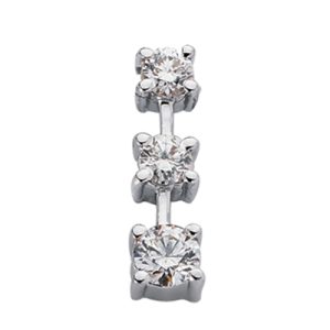 White Gold Three Stone Charm White Gold Three Stone Charm