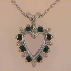 Emerald. & Diamond Heart Pendant Emerald. & Diamond Heart Pendant