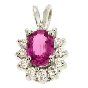 Pink Sapphire & Dia Pendant Pink Sapphire & Dia Pendant