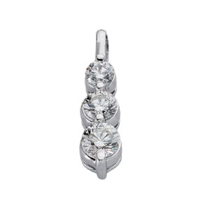 White Gold Three Stone Pendant White Gold Three Stone Pendant