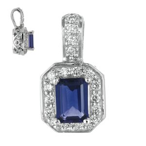 Iolite & Diamond Pendant Iolite & Diamond Pendant