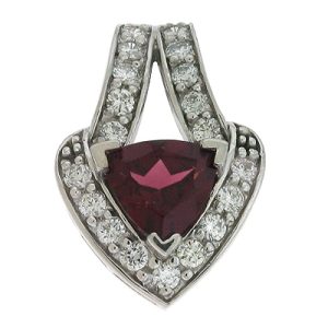Rhodolite & Diamond Pendant