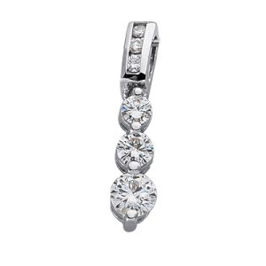 White Gold Three Stone Pendant White Gold Three Stone Pendant