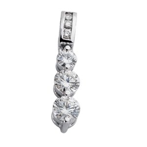 White Gold Three Stone Pendant White Gold Three Stone Pendant