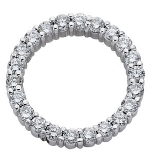 White Gold Circle Diamond Pendant White Gold Circle Diamond Pendant