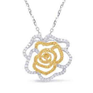 White Gold Yellow Diamond Pendant White Gold Yellow Diamond Pendant