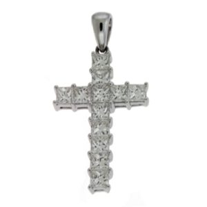 White Gold Diamond Cross Pendant White Gold Diamond Cross Pendant