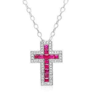 Ruby & Diamond Cross Pendant Ruby & Diamond Cross Pendant