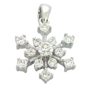 White Gold Snowflake Diamond Pendant White Gold Snowflake Diamond Pendant