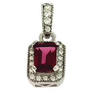 Rhodolite & Diamond Pendant