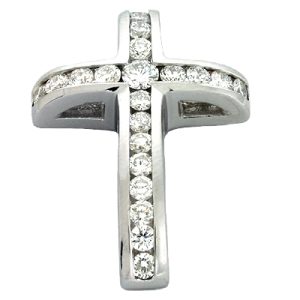 White Gold Cross Charm White Gold Cross Charm
