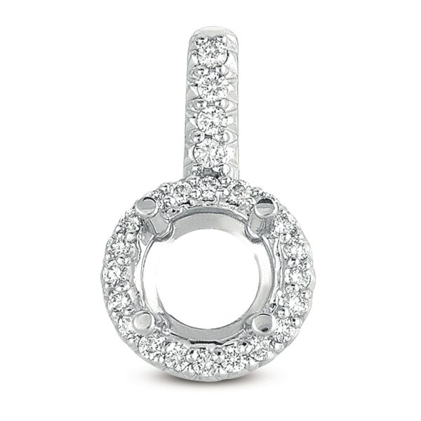 Diamond Pendant For 1.5ct Round Stone
