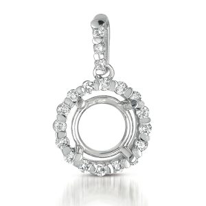 Diamond Pendant For 1.5ct Round Stone