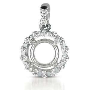 Diamond Pendant For 1ct Round Stone