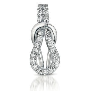 White Gold Love Knot Charm White Gold Love Knot Charm