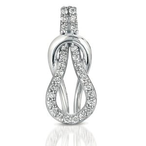 White Gold Love Knot Charm White Gold Love Knot Charm