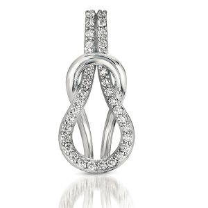 White Gold Love Knot Charm White Gold Love Knot Charm